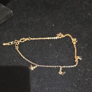 Gold Butterfly Charm Anklet Bracelet - Women's Gold Tone Bracelet
